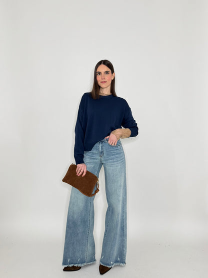 Jeans Wide leg sfrangiato