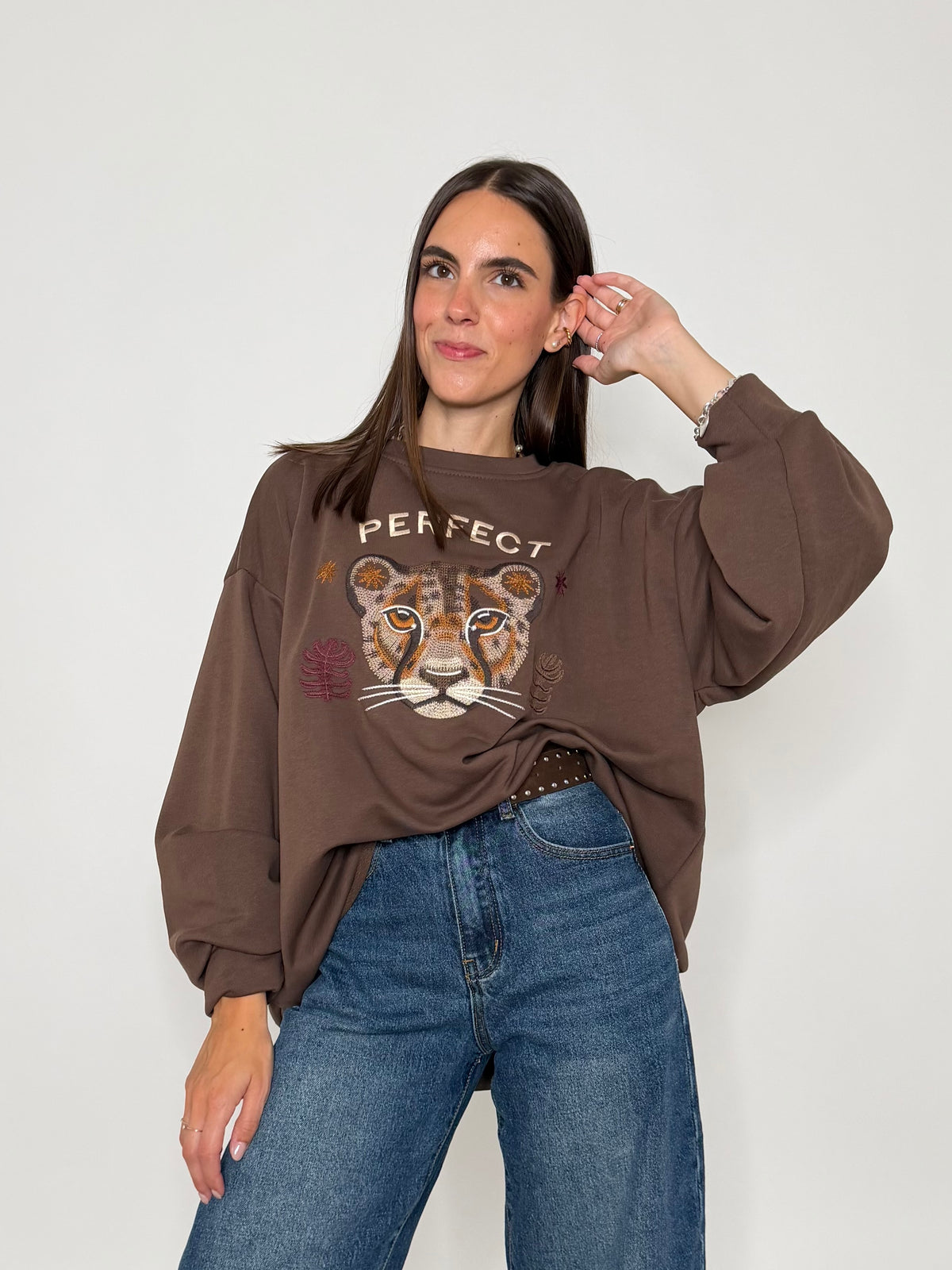 Felpa Donna in Cotone Made in Italy Moro