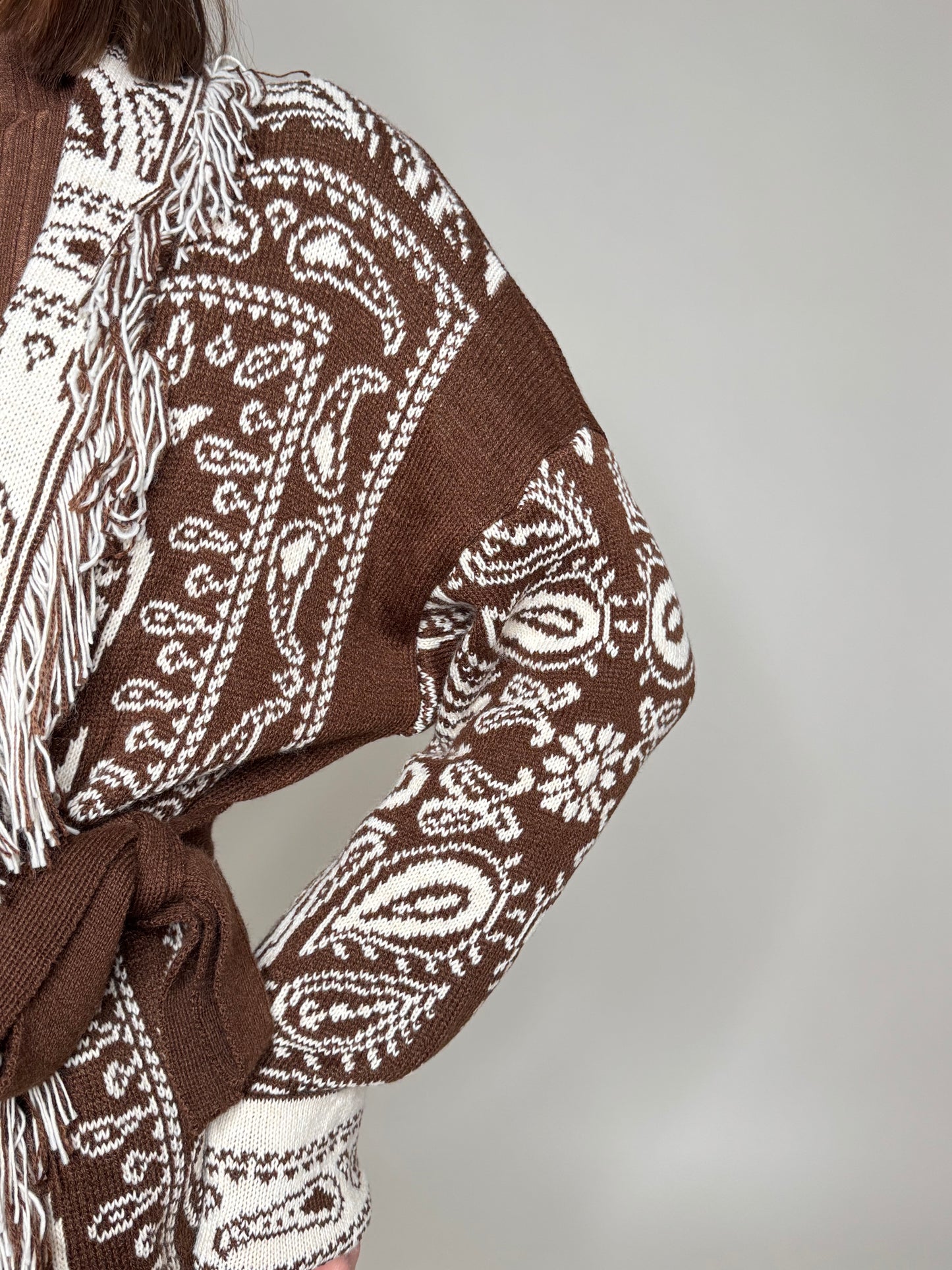 Cardigan bandana Jacquard Cioccolato