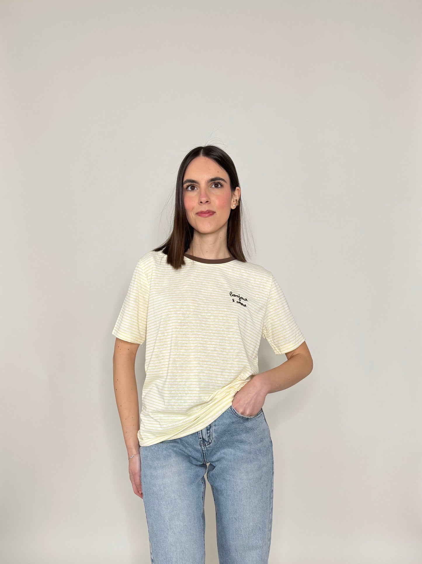 T-shirt righe light cotton Giallo