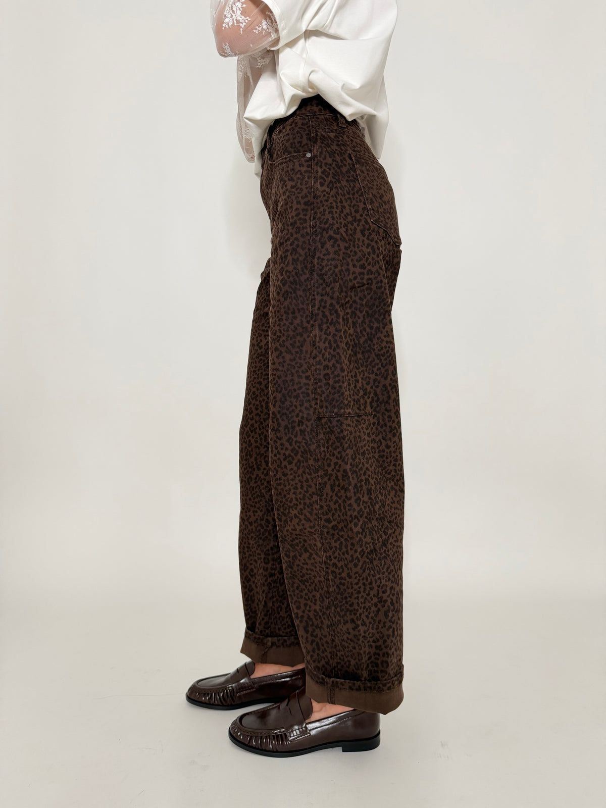 Jeans Balloon Fit leopardato