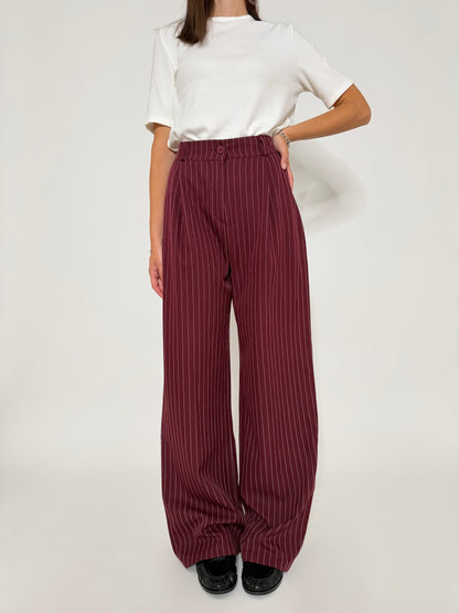 Pantalone taglio sartoriale gessato