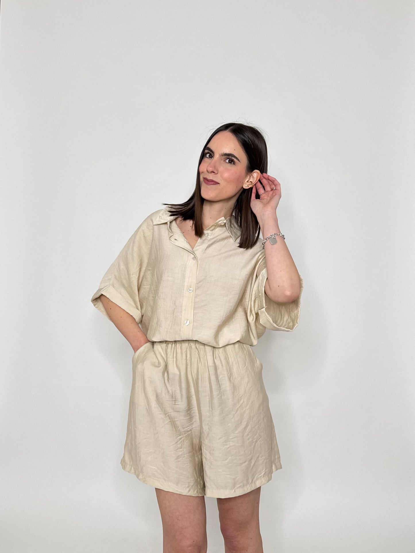 Completo Kelly in viscosa beige
