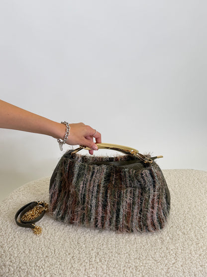 Borsa Fluffy in tessuto sfrangiato