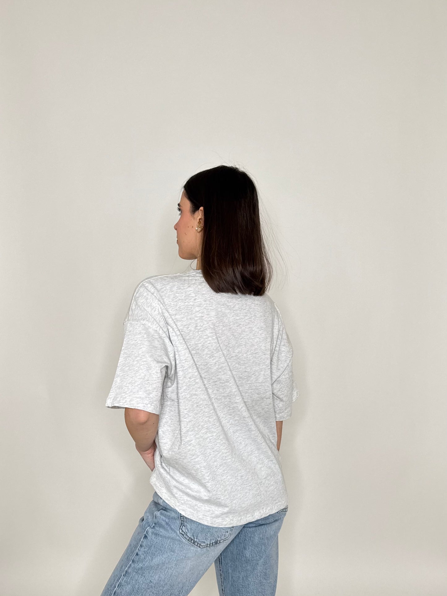 T-shirt in cotone "New York - University" Grigio