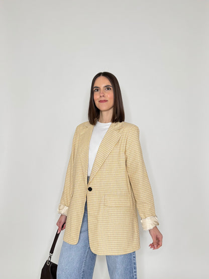 Giacca Spring check in cotone Giallo