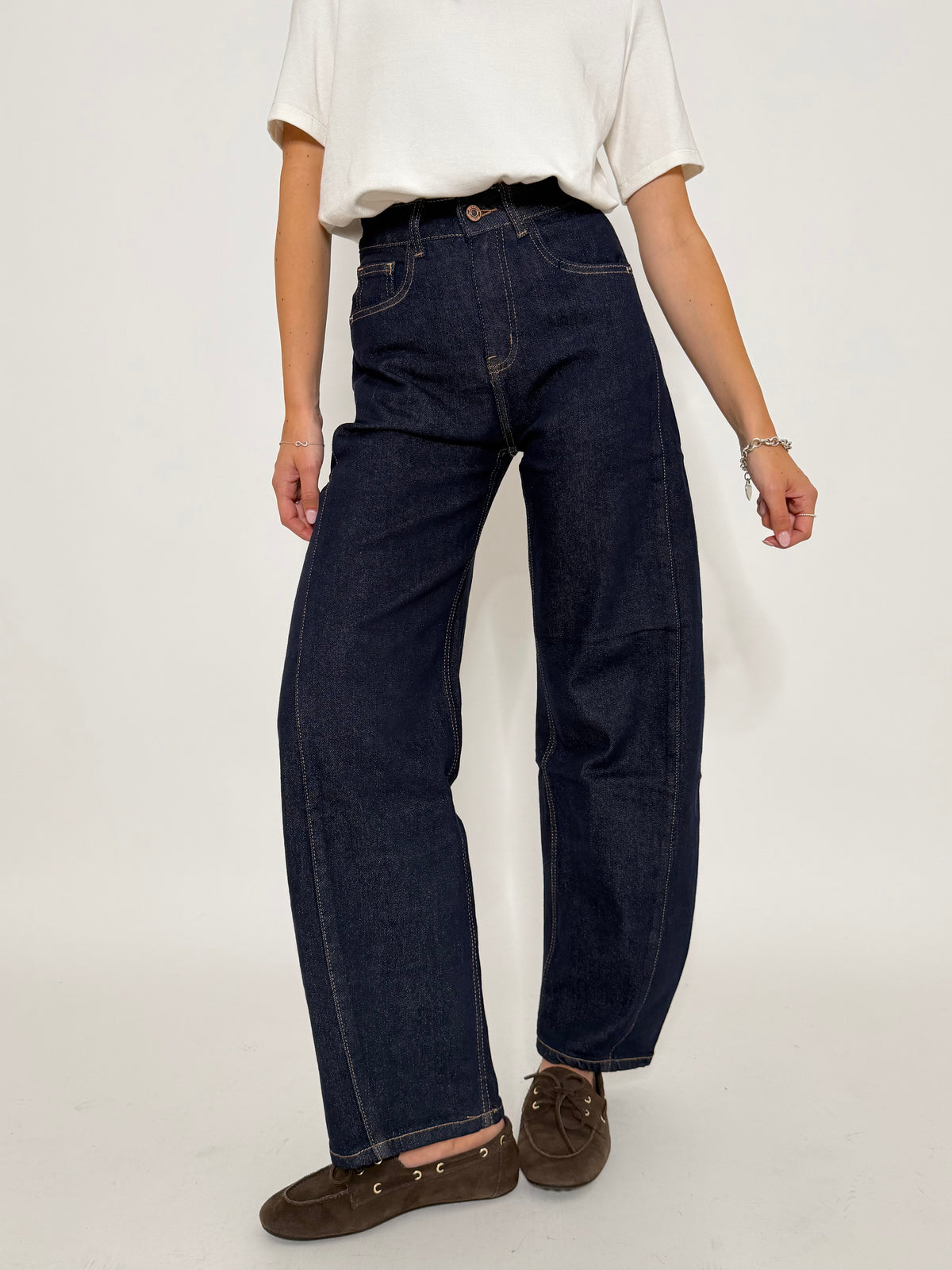 Jeans Barrel Fit con spicchi lavaggio zero - IN RIASSORTIMENTO