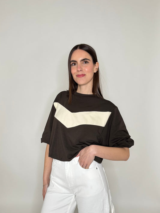 T-shirt palloncino in cotone Cioccolato