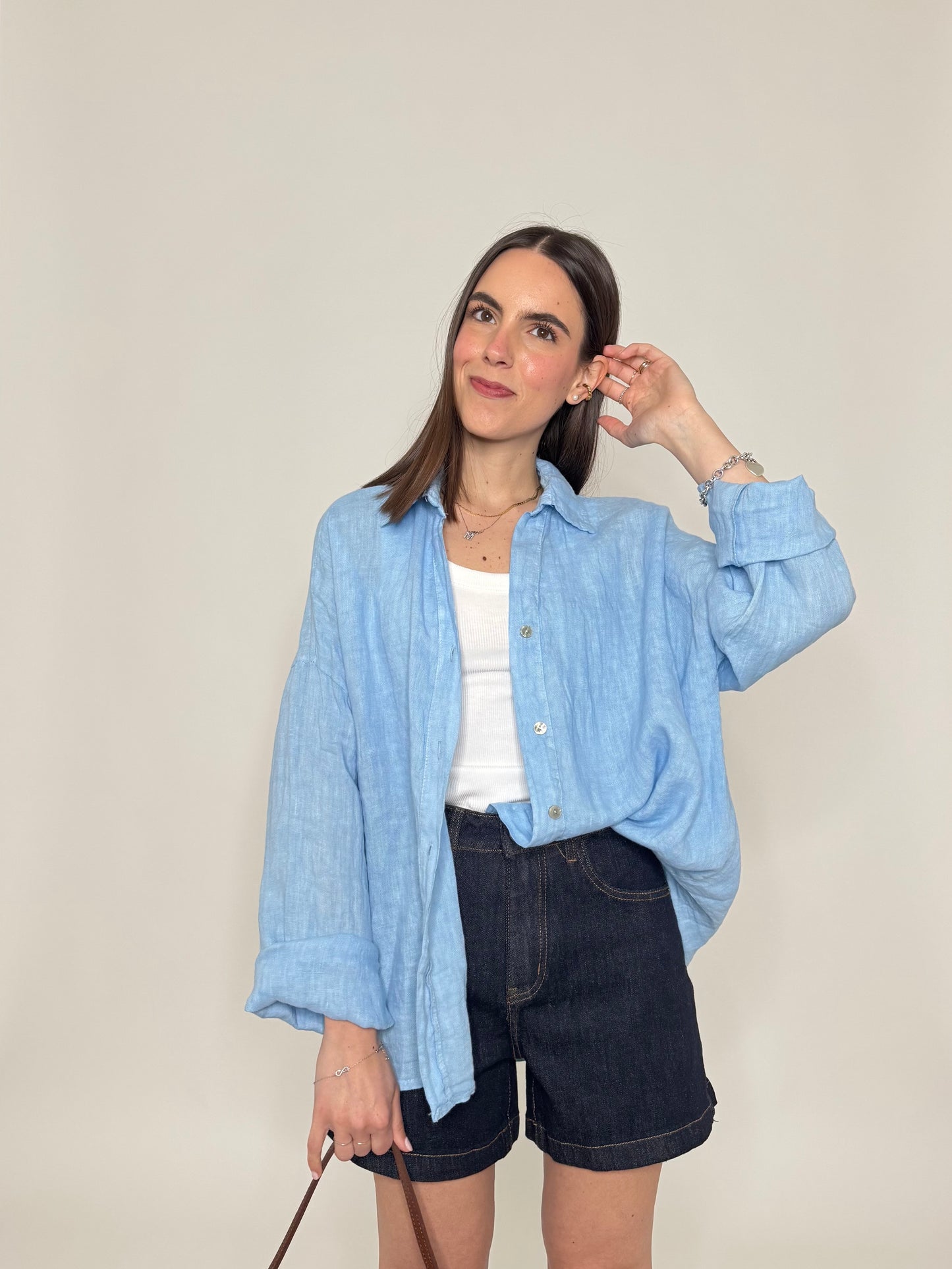 Camicia in lino Deserto Azzurra