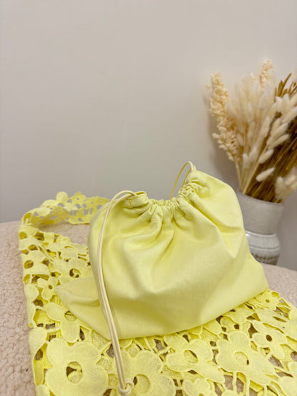 Tote bag effetto macramè floreale Giallo