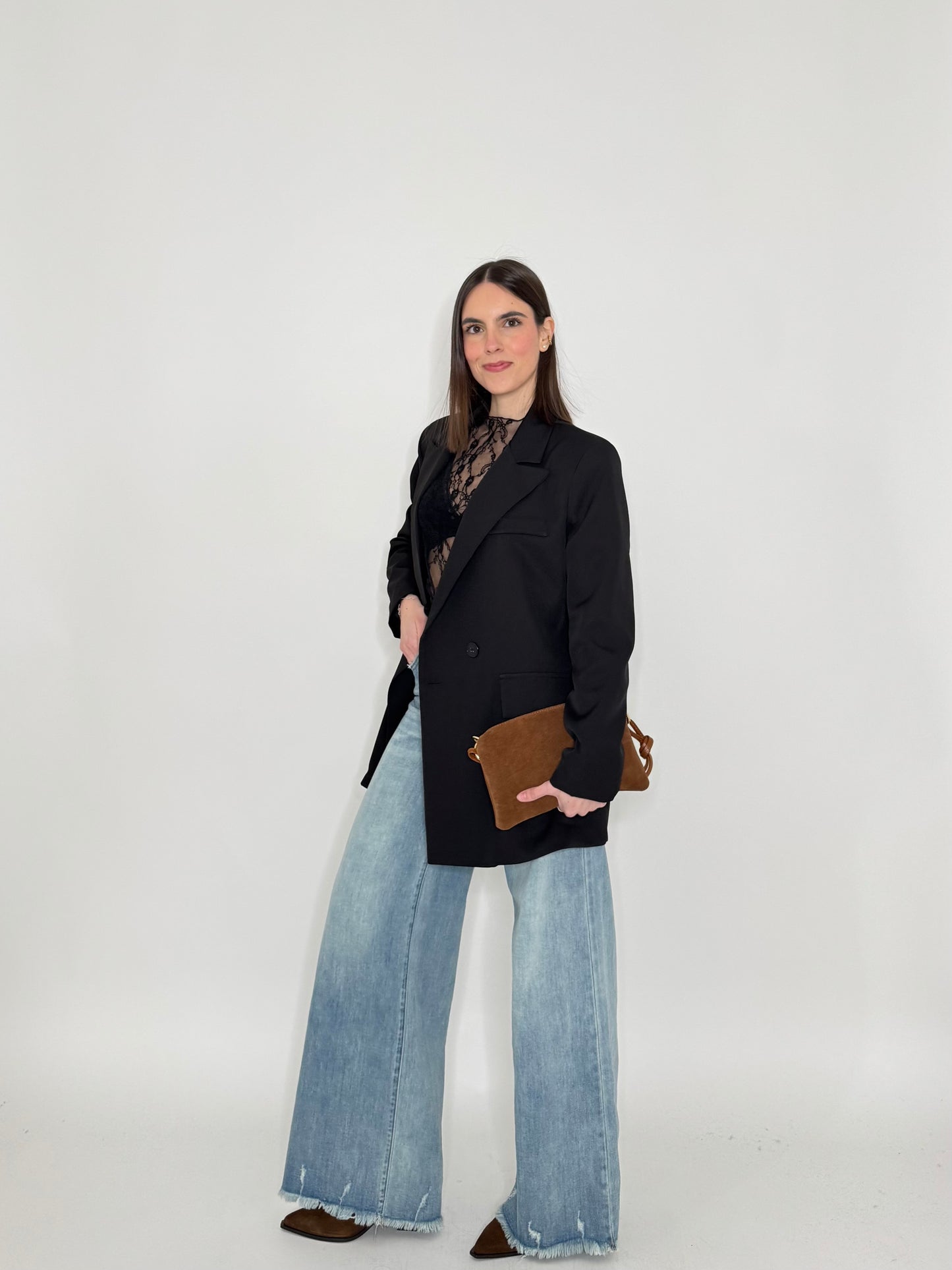 Jeans Wide leg sfrangiato
