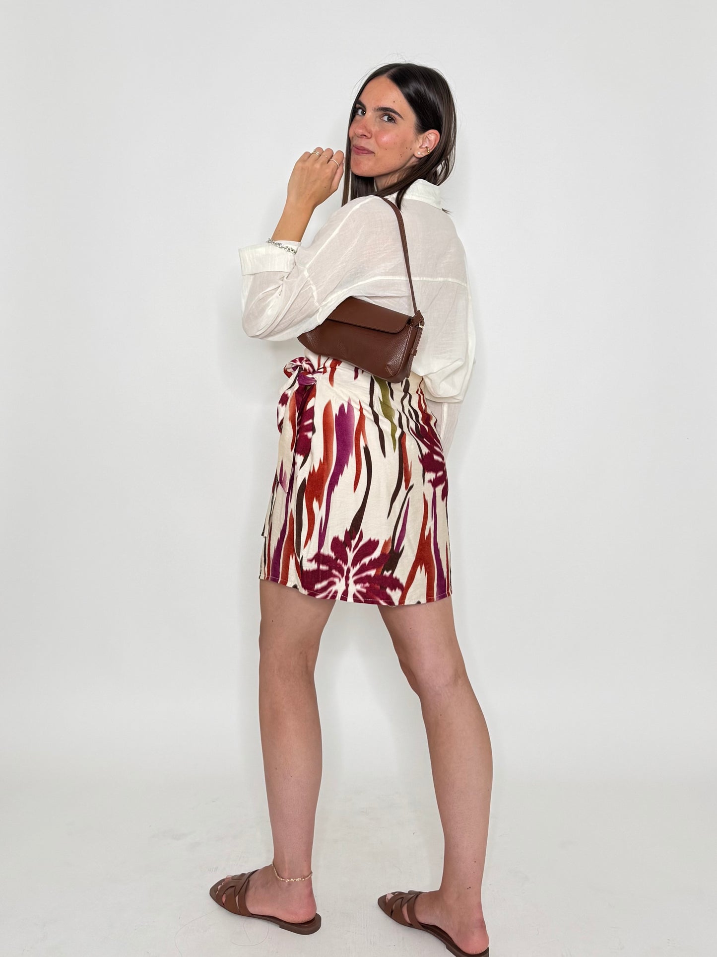 Gonna pareo mini in fresca viscosa tropical