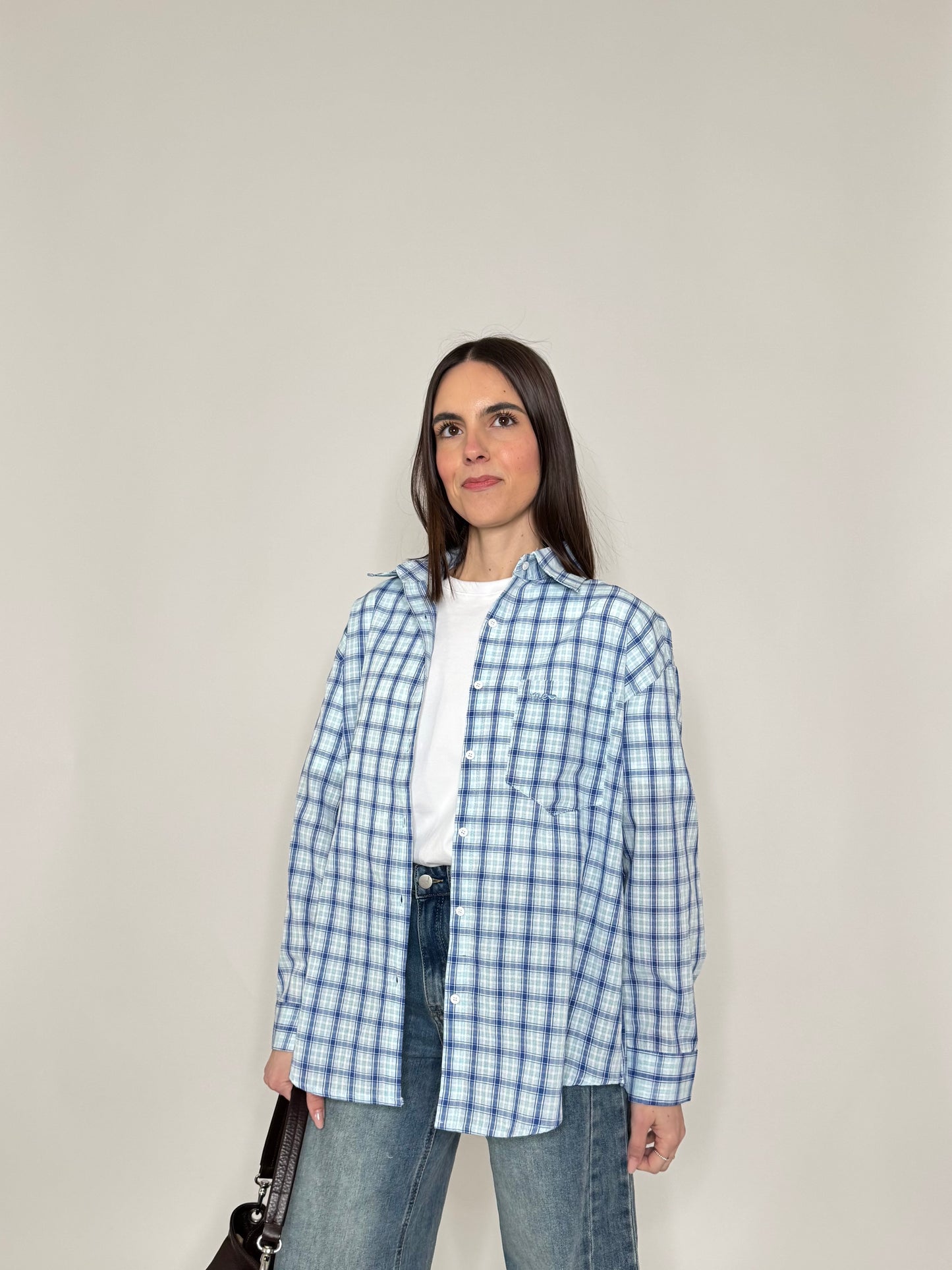 Camicia in cotone a quadri Blu