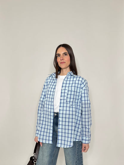 Camicia in cotone a quadri Blu