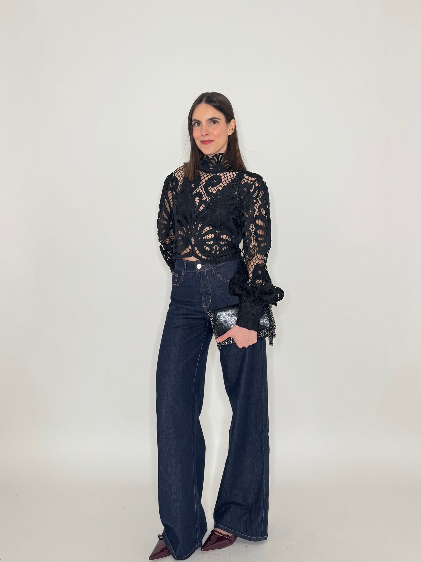 Jeans palazzo lavaggio zero