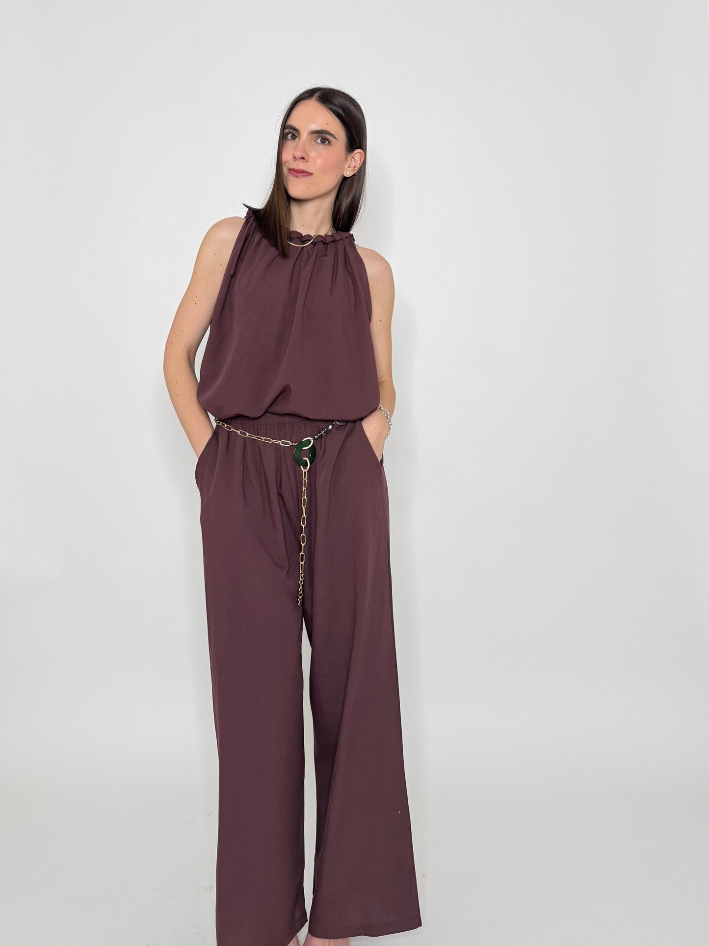 Completo Grace in fresca viscosa cioccolato