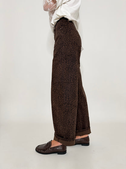 Jeans Balloon Fit leopardato