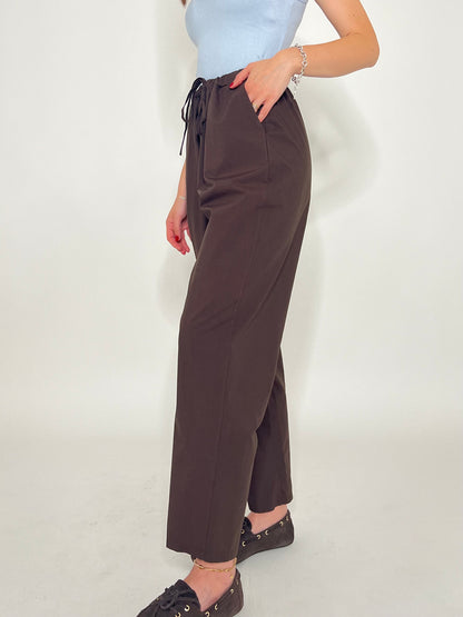 Pantalone fresco cotone Office Cioccolato
