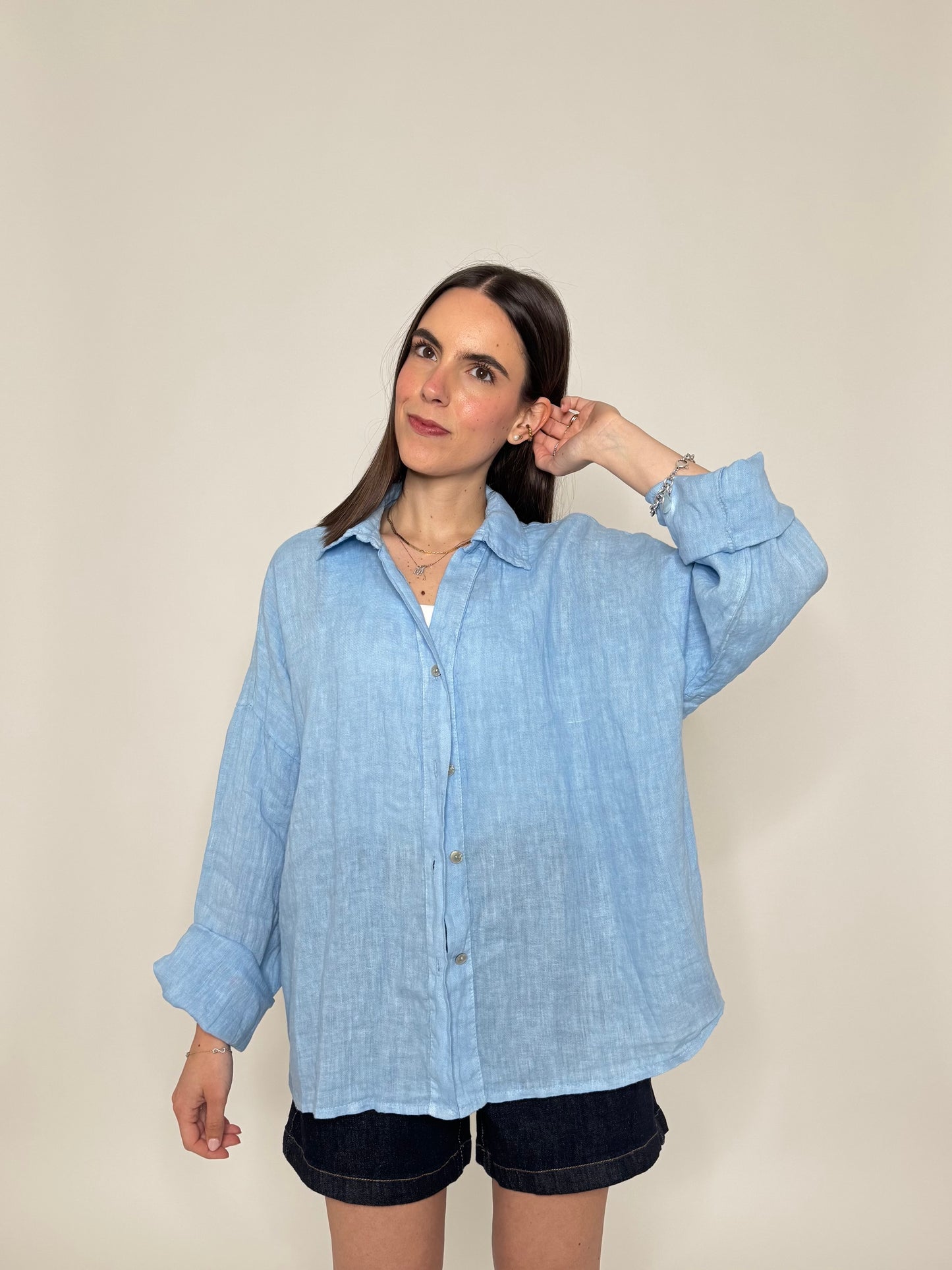 Camicia in lino Deserto Azzurra
