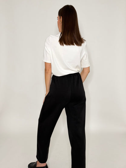 Pantalone ovetto relax fit in viscosa nero