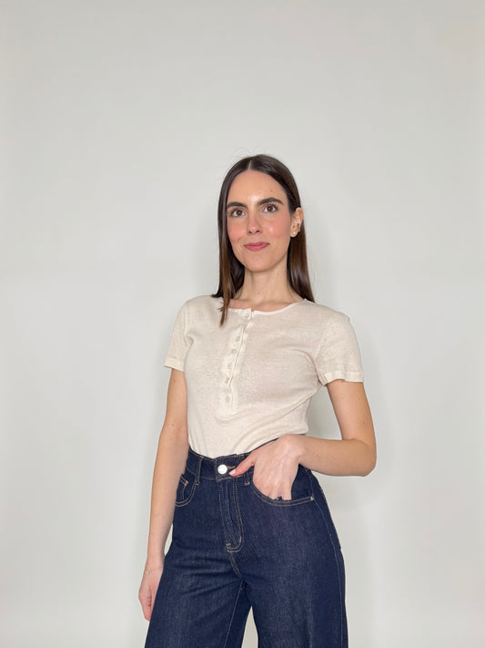 T-shirt Serafina in light 100% cotton Beige
