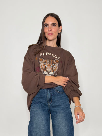Felpa Donna in Cotone Made in Italy Moro