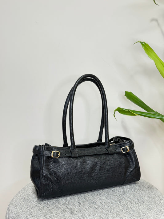 Borsa Baguette in vera pelle martellata