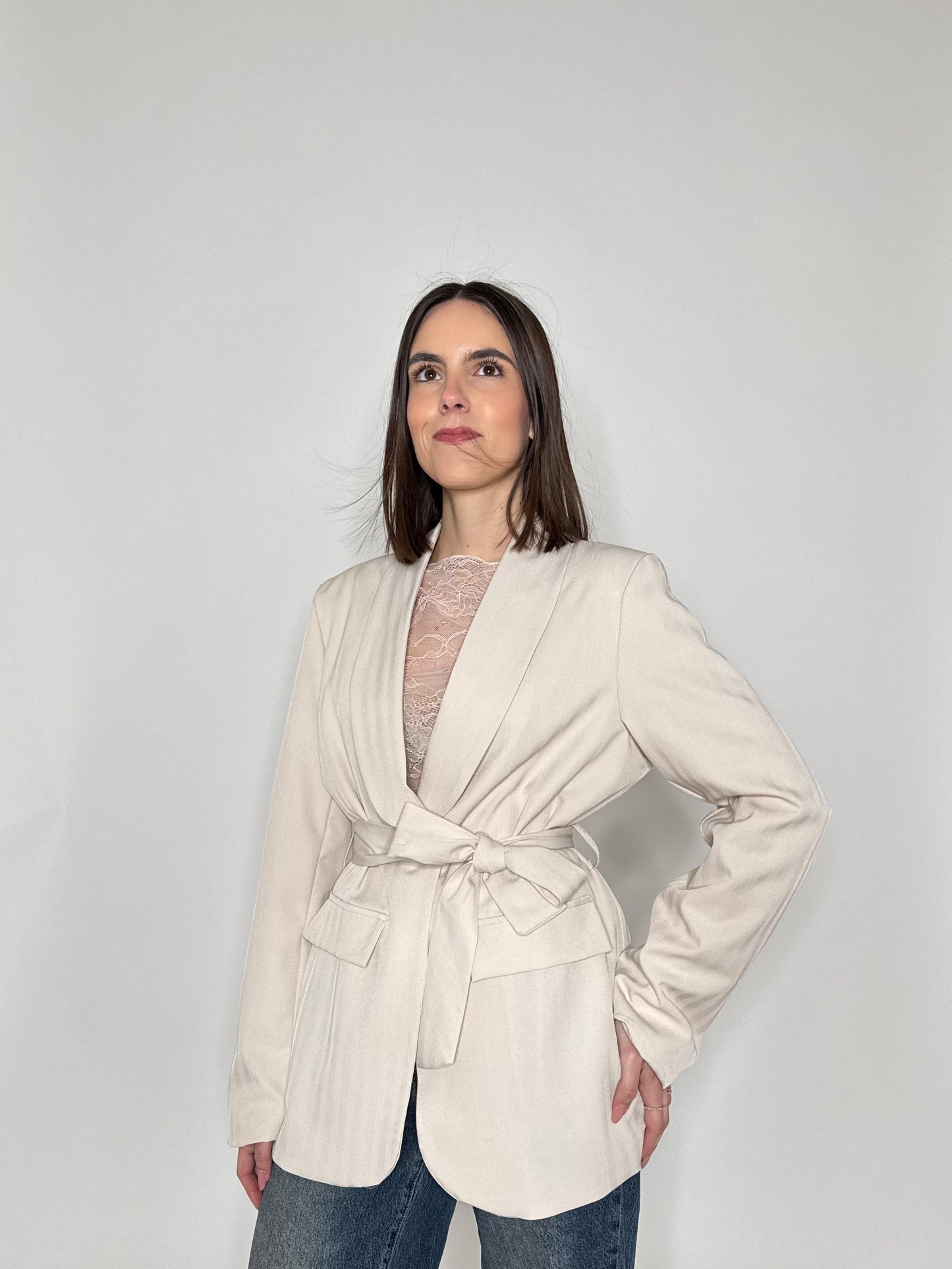 Giacca taglio elegante strutturata Beige
