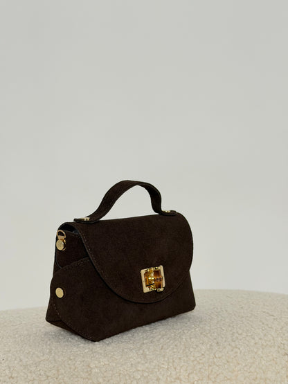 Borsa in vera pelle scamosciata