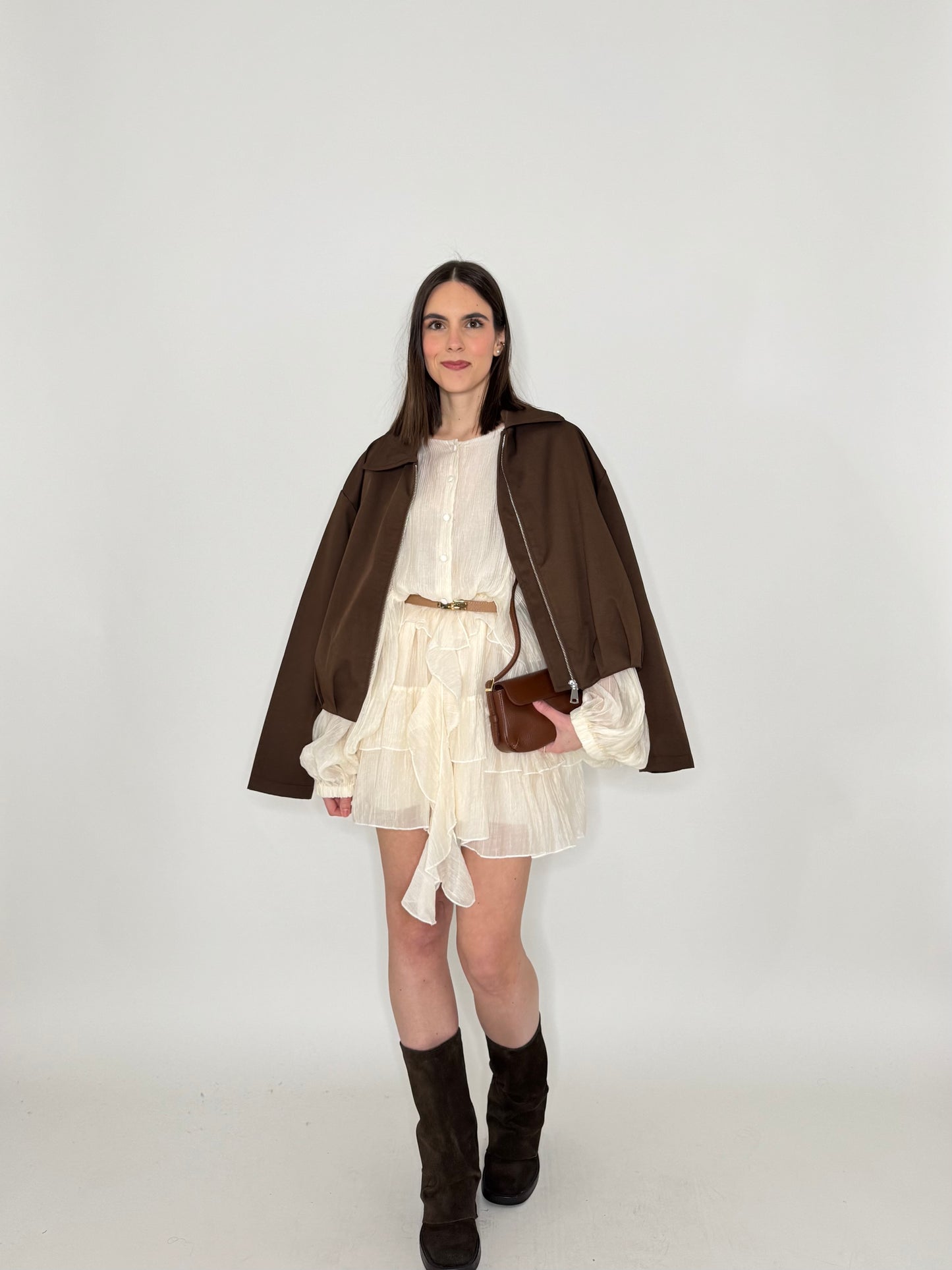 Abito mini in tencel effetto goffrato Burro
