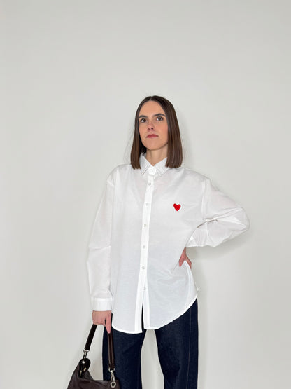 Camicia cuore in cotone Bianco