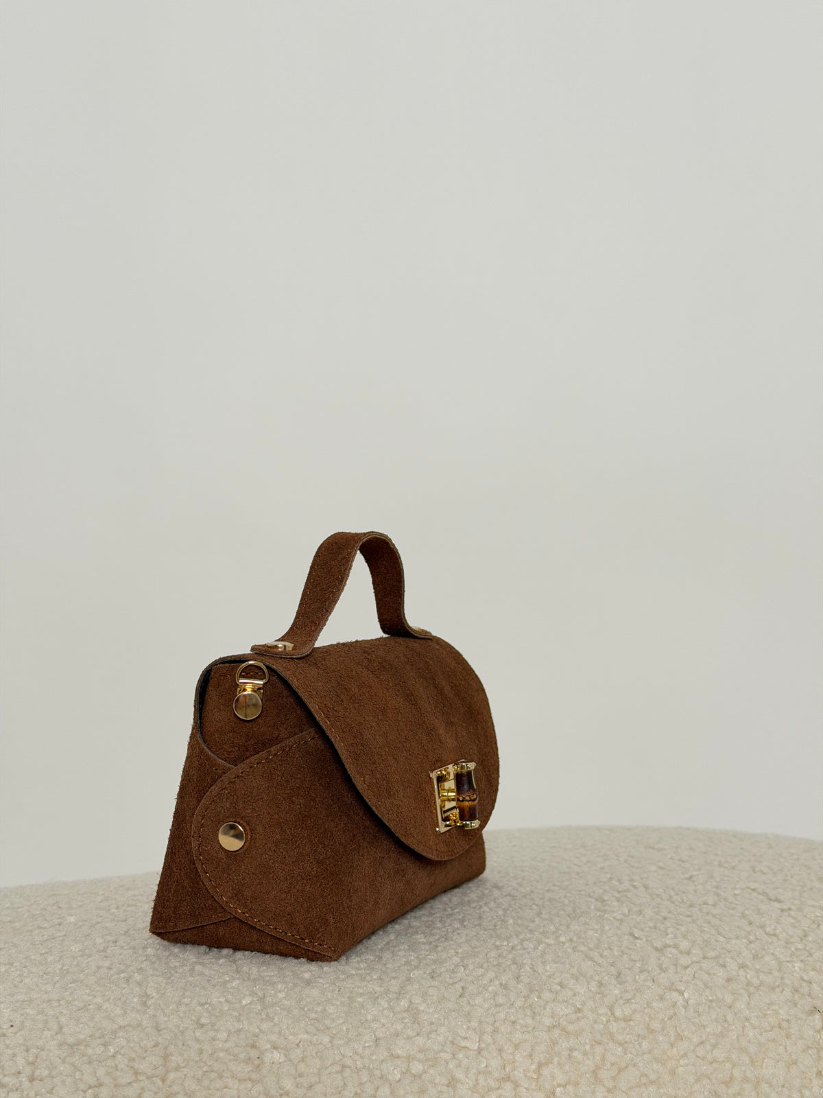 Borsa in vera pelle scamosciata