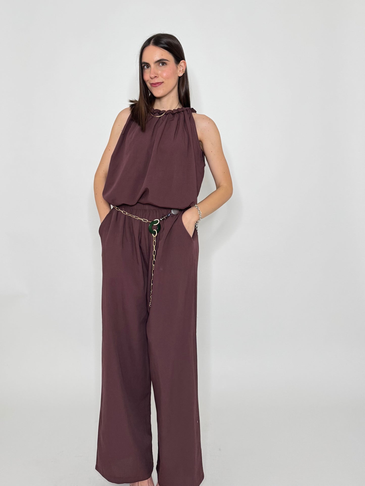 Completo Grace in fresca viscosa cioccolato