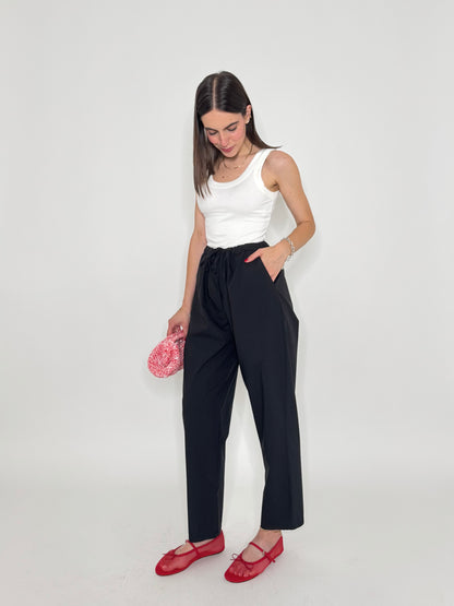 Pantalone fresco cotone Office Nero