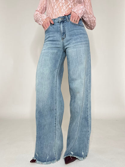Jeans Wide leg sfrangiato
