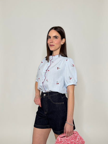 Camicia in cotone con ricami