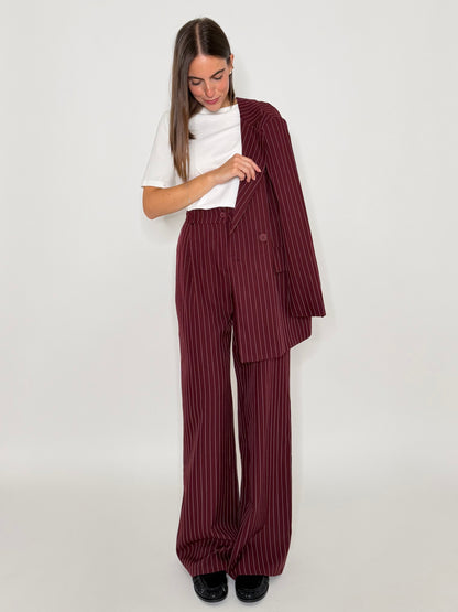 Pantalone taglio sartoriale gessato