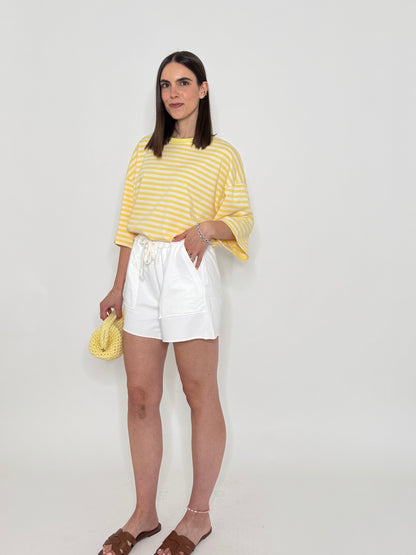 Pantaloncino in maglina cotone Comfy Panna