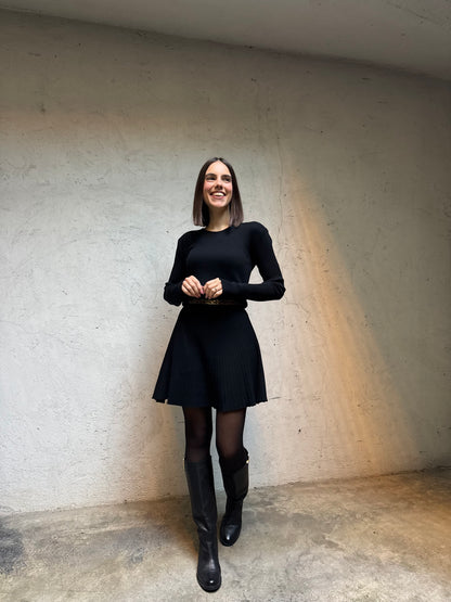 Abito Nina in calda viscosa Nero