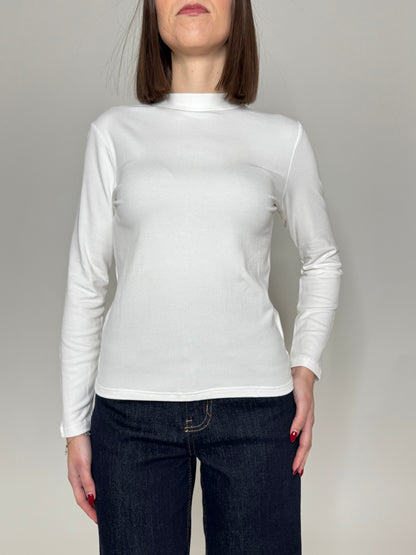 Maglia felpata in calda viscosa bianco