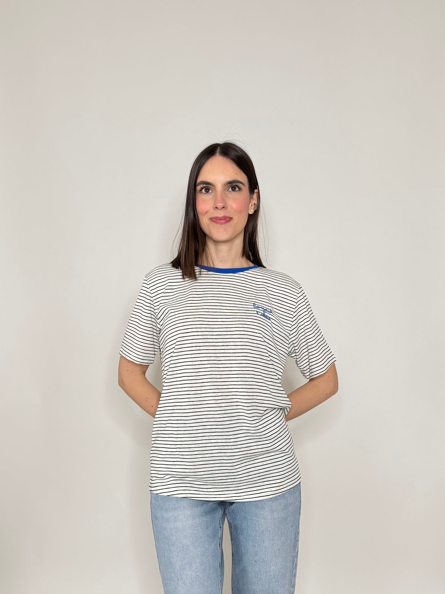 T-shirt righe light cotton White/Black