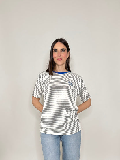 T-shirt righe light cotton White/Black