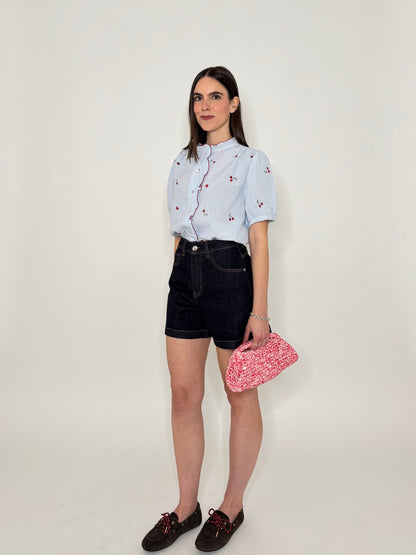 Camicia in cotone con ricami