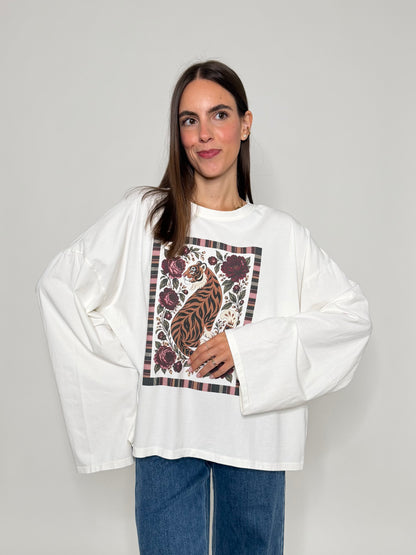 Maglia in cotone con manica a ampia Giugla