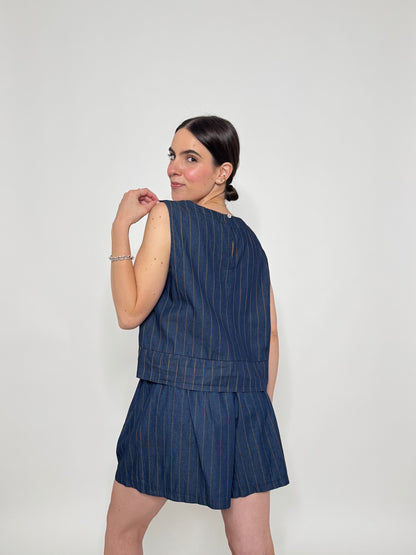 Completo gessato Navy Capri