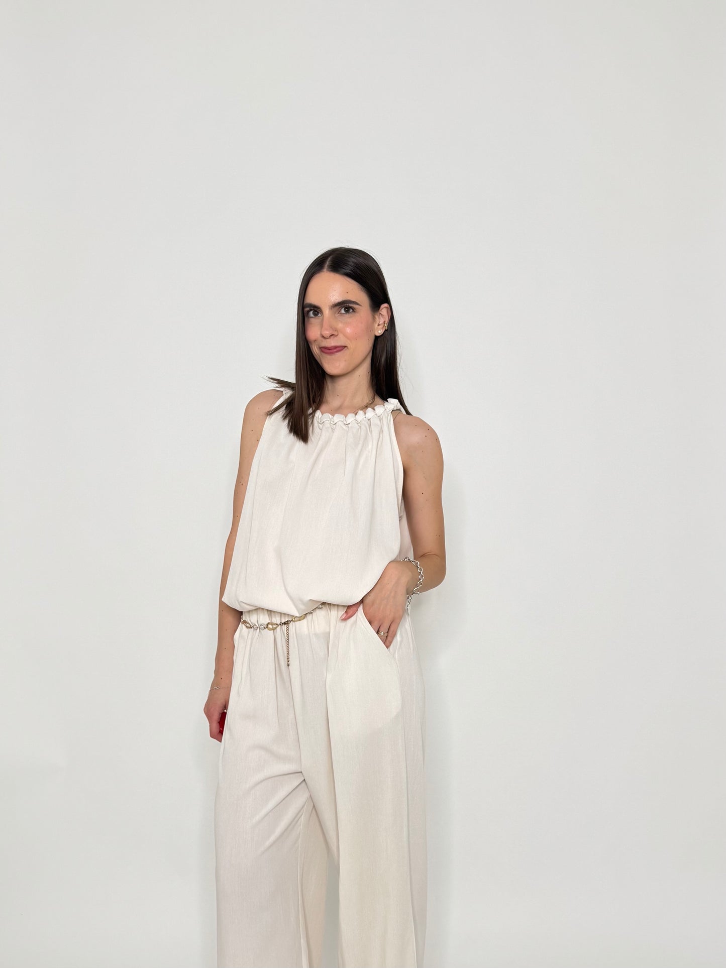 Completo Grace in fresca viscosa Panna