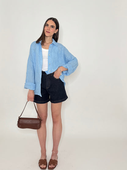 Camicia in lino Deserto Azzurra