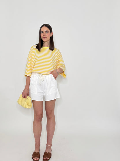 Pantaloncino in maglina cotone Comfy Panna