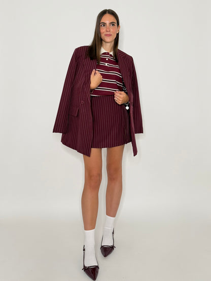 Gonna pantalone gessata