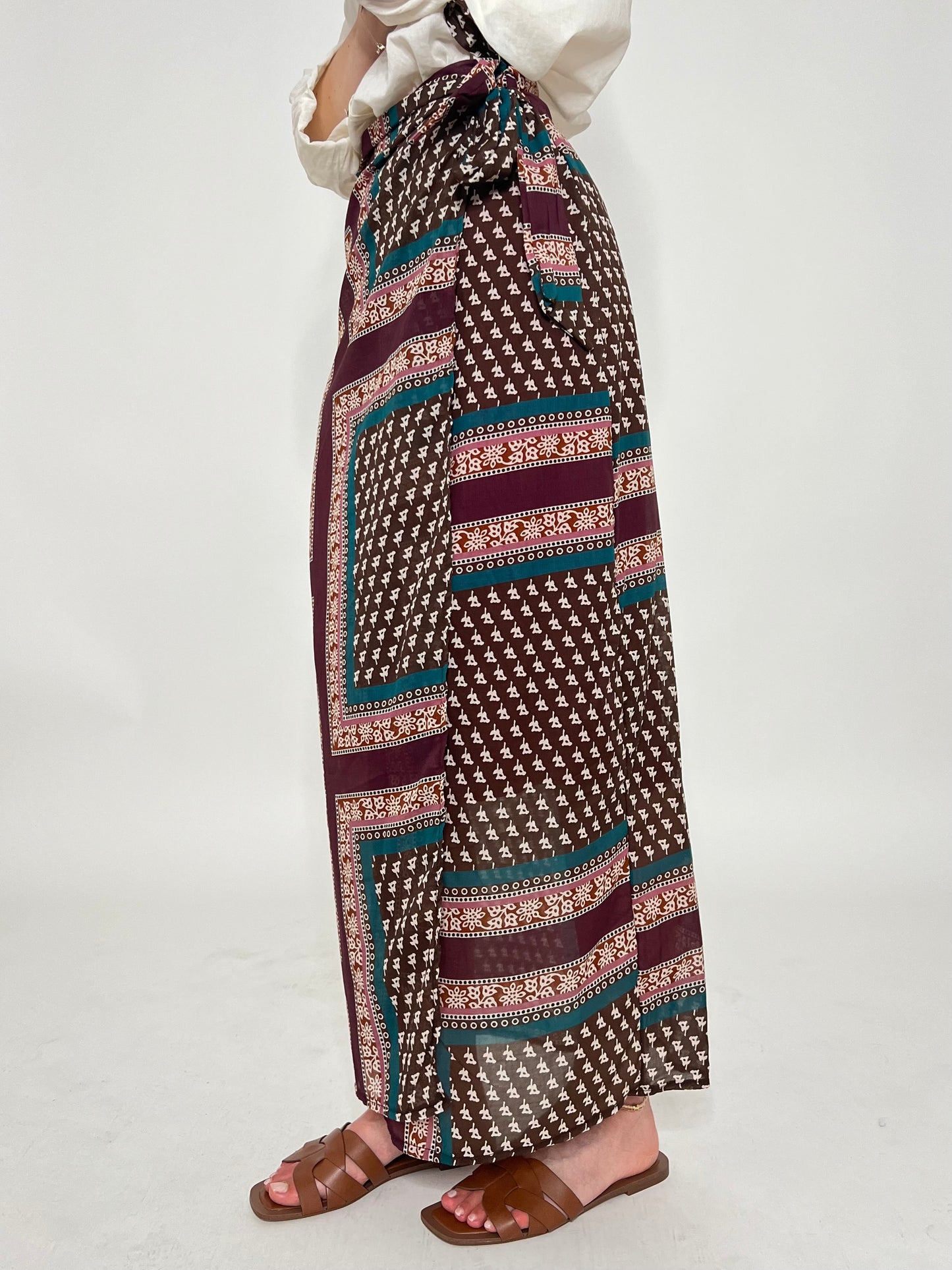 Gonna pareo in fresco cotone fantasia bandana